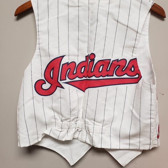 Pair of Vintage Cleveland Indians Pinstripe Vests, Unisex, Size Large - Picture 4 of 9